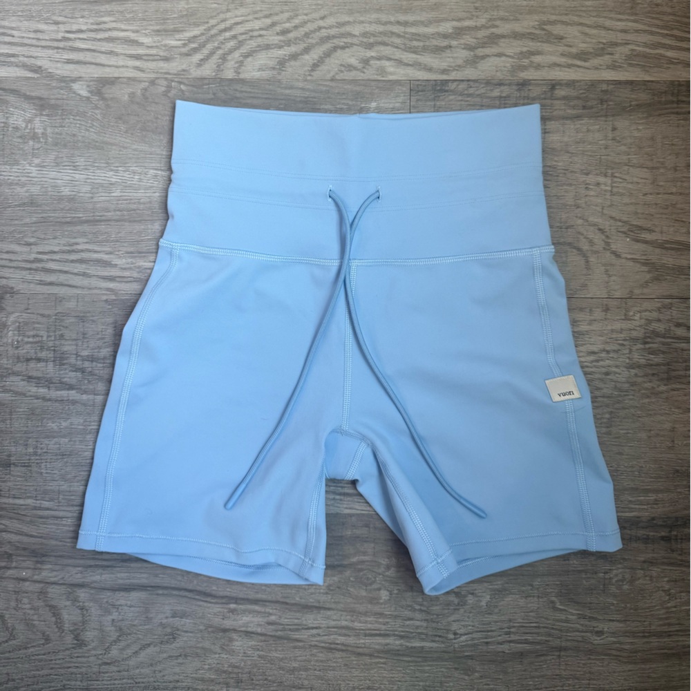 Vuori Light Blue High-Waist Active Shorts